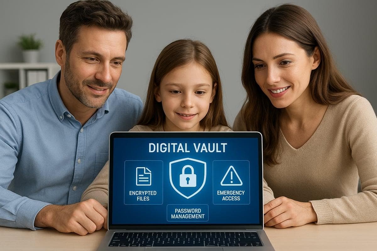 Family reviewing a digital continuity plan together